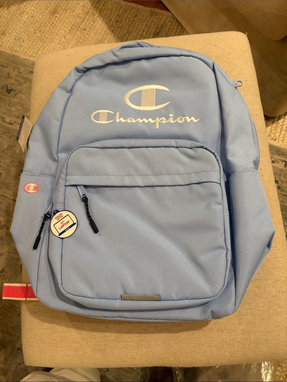 Champion Light Blue Estate Backpack With Water Bottle Pocket/NWT